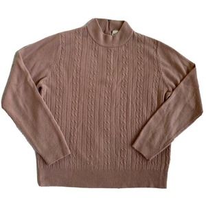 Koret Vintage Sweater Womens Sz M Acrylic Blush Pink Longsleeve Zipper Back 90s.